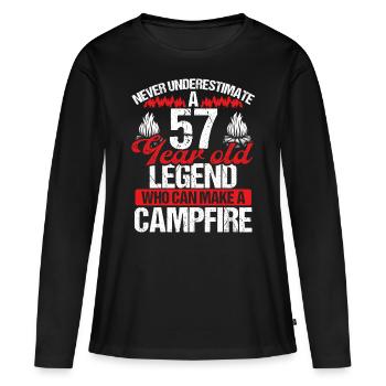 57 Year Old Camper Scouting Scout 57 Birthday - Women's Premium Organic Long Sleeve Shirt - black - Front - Julia (174cm)