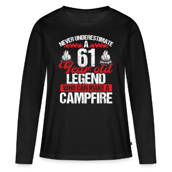 61 Year Old Camper Scouting Scout 61 Birthday - Women's Premium Organic Long Sleeve Shirt - black - Front - Julia (174cm)