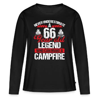 66 Year Old Camper Scouting Scout 66 Birthday - Women's Premium Organic Long Sleeve Shirt - black - Front - Julia (174cm)