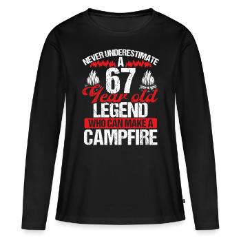 67 Year Old Camper Scouting Scout 67 Birthday - Women's Premium Organic Long Sleeve Shirt - black - Front - Julia (174cm)