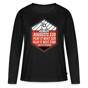 DJ Request - Women's Premium Organic Long Sleeve Shirt - black - Front - Julia (174cm)