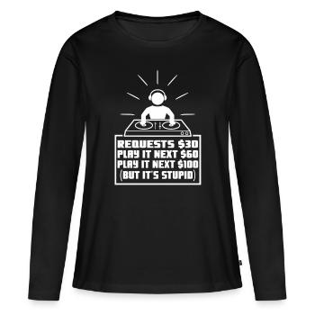 DJ Request - Women's Premium Organic Long Sleeve Shirt - black - Front - Julia (174cm)