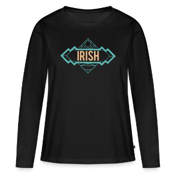 in Love with Irland - Frauen Premium Bio Langarmshirt - Schwarz - Vorne - Julia (174cm)
