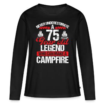 75 Year Old Camper Scouting Scout 75 Birthday - Women's Premium Organic Long Sleeve Shirt - black - Front - Julia (174cm)