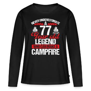 77 Year Old Camper Scouting Scout 77 Birthday - Women's Premium Organic Long Sleeve Shirt - black - Front - Julia (174cm)
