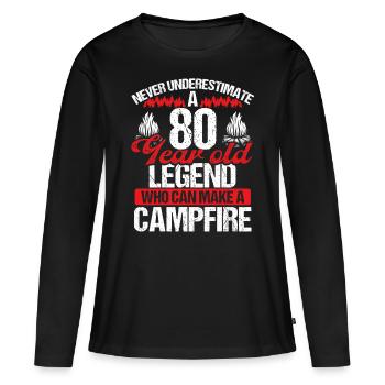 80 Year Old Camper Scouting Scout 80 Birthday - Frauen Premium Bio Langarmshirt - Schwarz - Vorne - Julia (174cm)