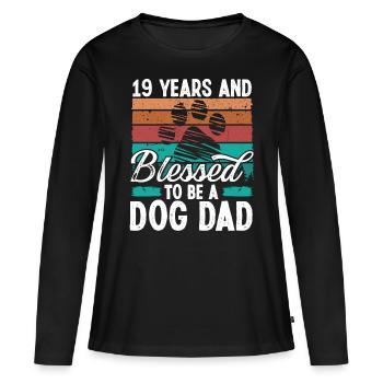 19 Year Old Dog Dad 19 Birthday Retro Dog Father - Women's Premium Organic Long Sleeve Shirt - black - Front - Julia (174cm)
