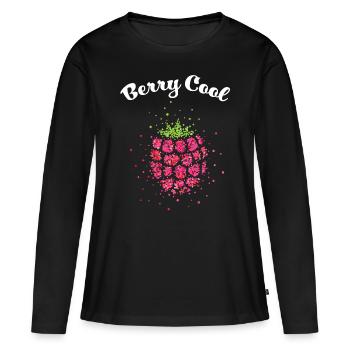 Raspberry Berry Cool Costume Remplacement Carnaval Carnaval - T-shirt manches longues Premium bio Femme - noir - Devant - Julia (174cm)