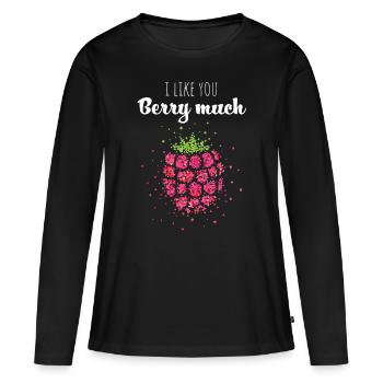 Remplacement du costume de framboise Carnaval Carnaval - T-shirt manches longues Premium bio Femme - noir - Devant - Julia (174cm)