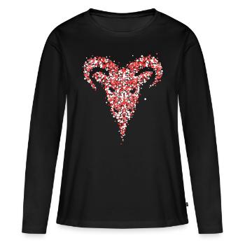 Geißbock Cologne Cologne Rouge Blanc Carnaval Confettis - T-shirt manches longues Premium bio Femme - noir - Devant - Julia (174cm)