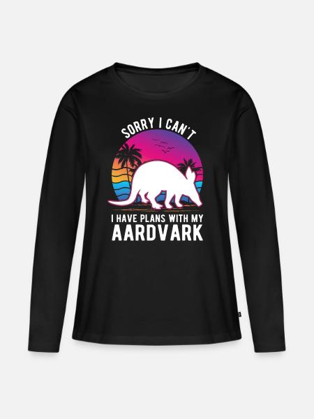 Erdferkel Geschenk Aardvark - Frauen Premium Bio Langarmshirt - Schwarz
