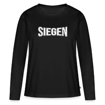 Siegen - Frauen Premium Bio Langarmshirt - Schwarz - Vorne - Julia (174cm)