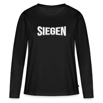 Siegen - Frauen Premium Bio Langarmshirt - Schwarz - Vorne - Julia (174cm)