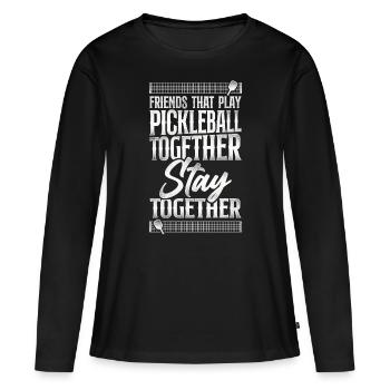 Pickleball Buddies Amis Qui - T-shirt manches longues Premium bio Femme - noir - Devant - Julia (174cm)