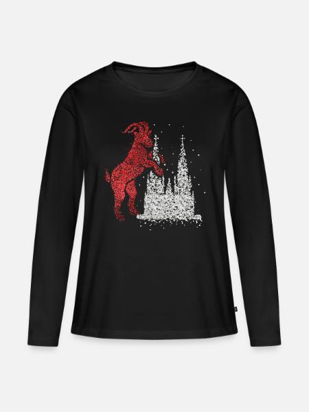 Kölner Dom Köln Rot Weiß Kölle Karneval Konfetti - Frauen Premium Bio Langarmshirt - Schwarz
