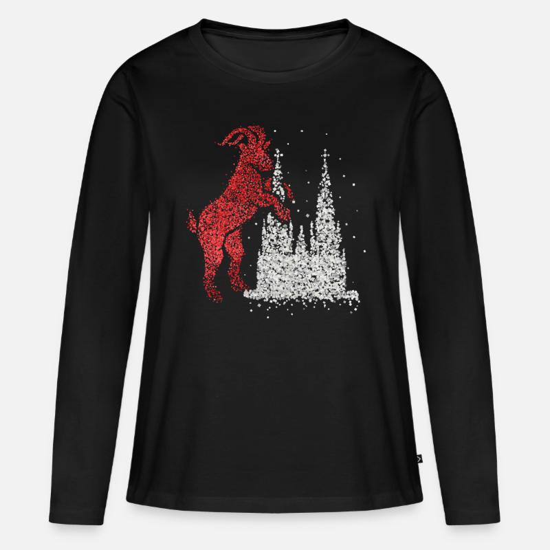 Kölner Dom Köln Rot Weiß Kölle Karneval Konfetti - Frauen Premium Bio Langarmshirt - Schwarz
