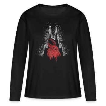 Cathédrale de Cologne Cologne Rouge Blanc Kölle Carnaval Carnaval - T-shirt manches longues Premium bio Femme - noir - Devant - Julia (174cm)