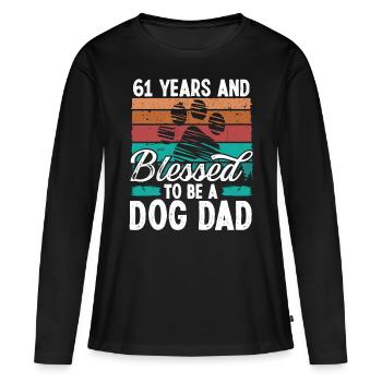 61 Year Old Dog Dad 61 Birthday Retro Dog Father - Frauen Premium Bio Langarmshirt - Schwarz - Vorne - Julia (174cm)