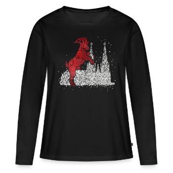 Cathédrale de Cologne Rouge Blanc Kölle Cologne Colonia Cologne - T-shirt manches longues Premium bio Femme - noir - Devant - Julia (174cm)