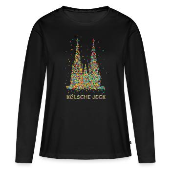 Confettis dans le cœur Carnaval Carnaval Costume Remplacement - T-shirt manches longues Premium bio Femme - noir - Devant - Julia (174cm)