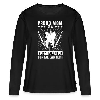Prothésiste dentaire Prosthodontiste dentaire Père - T-shirt manches longues Premium bio Femme - noir - Devant - Julia (174cm)