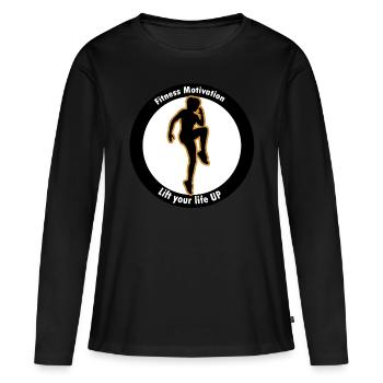 Female Fitness Motivation Lift your life UP - Frauen Premium Bio Langarmshirt - Schwarz - Vorne - Julia (174cm)