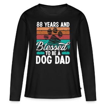 88 Year Old Dog Dad 88 Birthday Retro Dog Father - Women's Premium Organic Long Sleeve Shirt - black - Front - Julia (174cm)