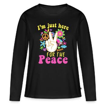 Hippie - T-shirt manches longues Premium bio Femme - noir - Devant - Julia (174cm)