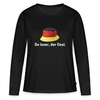 Ossi Geschenk Ostdeutschland NVA Germania Osten - Frauen Premium Bio Langarmshirt - Schwarz - Vorne - Julia (174cm)