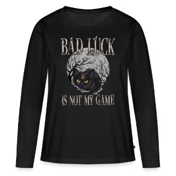 La malchance n’est pas mon jeu Goth Cat Gothic Occult - T-shirt manches longues Premium bio Femme - noir - Devant - Julia (174cm)
