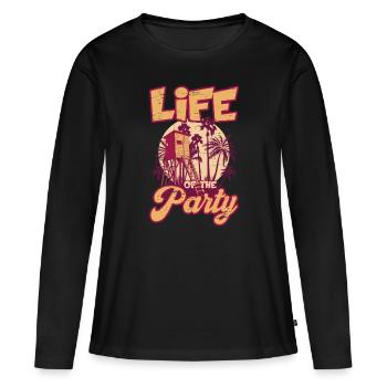 Vie de la garde de la piscine de natation de la fête - T-shirt manches longues Premium bio Femme - noir - Devant - Julia (174cm)