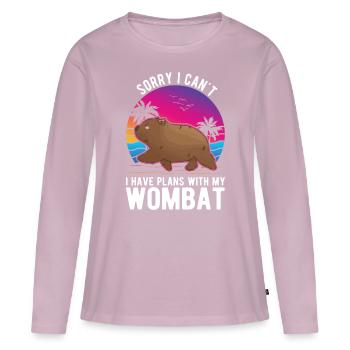 Australischer Wombat - Frauen Premium Bio Langarmshirt - Altrosa - Vorne - Julia (174cm)