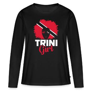 Trinité-et-Tobago Fille - T-shirt manches longues Premium bio Femme - noir - Devant - Julia (174cm)