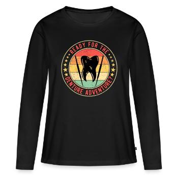 Prothésiste dentaire Prosthodontiste dentaire - T-shirt manches longues Premium bio Femme - noir - Devant - Julia (174cm)