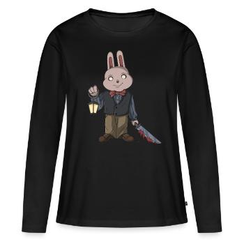 Zombie Gruslig Monster Halloween Tot Horrorfilm - Frauen Premium Bio Langarmshirt - Schwarz - Vorne - Julia (174cm)