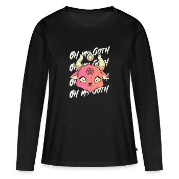 Esthétique Pastel Goth Oh My Goth - T-shirt manches longues Premium bio Femme - noir - Devant - Julia (174cm)