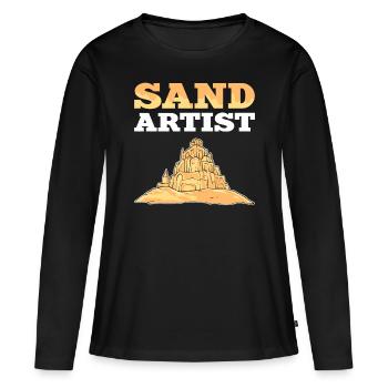 Artiste de sable Sand Art Château de sable et sculpture de sable - T-shirt manches longues Premium bio Femme - noir - Devant - Julia (174cm)