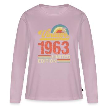 1963 - Frauen Premium Bio Langarmshirt - Altrosa - Vorne - Julia (174cm)