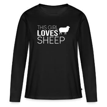 Mädchen Schaf Spruch - Frauen Premium Bio Langarmshirt - Schwarz - Vorne - Julia (174cm)