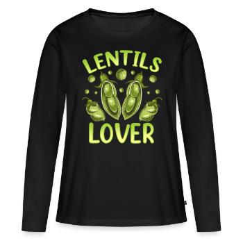 Lentil Lover Lens Lovers Food Lentils - Women's Premium Organic Long Sleeve Shirt - black - Front - Julia (174cm)
