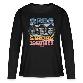Apes Strong Together - Women's Premium Organic Long Sleeve Shirt - black - Front - Julia (174cm)
