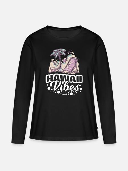 Hawaii - Frauen Premium Bio Langarmshirt - Schwarz