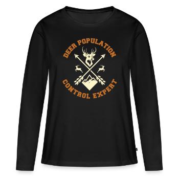 Chasseur de cerfs - T-shirt manches longues Premium bio Femme - noir - Devant - Julia (174cm)