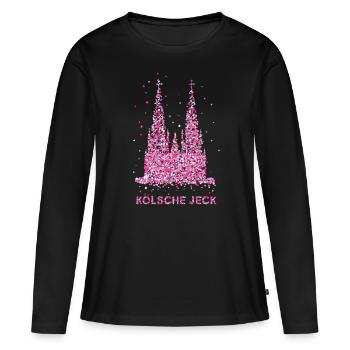 Confettis dans le cœur Carnaval Carnaval Costume Remplacement - T-shirt manches longues Premium bio Femme - noir - Devant - Julia (174cm)