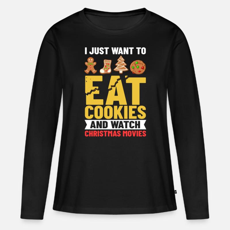 Biscuits de Noël Biscuits Cuisson Biscuits de Noël - T-shirt manches longues Premium bio Femme - noir