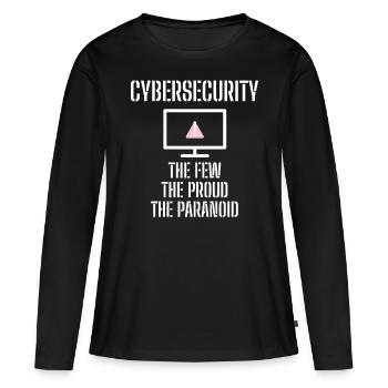 Cybersécurité - Informaticiens en sécurité des TI - T-shirt manches longues Premium bio Femme - noir - Devant - Julia (174cm)