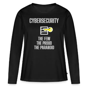 Cybersécurité - Informaticiens en sécurité des TI - T-shirt manches longues Premium bio Femme - noir - Devant - Julia (174cm)