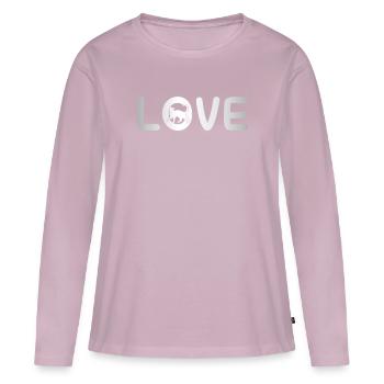 Katten houden van - Vrouwen Premium Bio shirt met lange mouwen - oudroze - Voor - Julia (174cm)