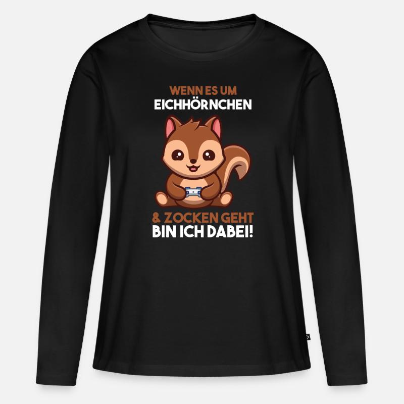 Erdmännchen - Frauen Premium Bio Langarmshirt - Schwarz