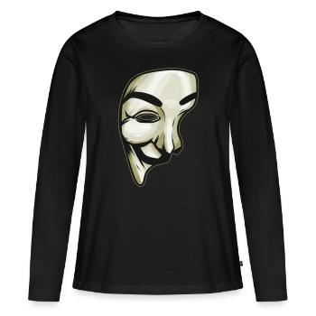 Masque comme costume pour Halloween - T-shirt manches longues Premium bio Femme - noir - Devant - Julia (174cm)